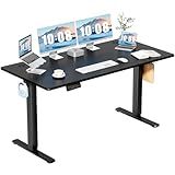 DUMOS 63 Inch Electric Standing Desk Height Adjustable, Sit to Stand Computer Workstations Large Work PC Table Home Office Writing Gaming Desks with Memory Presets for Walking Pad, Bedroom, Black