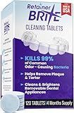 Retainer Brite Retainer Cleaner Tablets for Ultrasonic Cleaners, Used for Cleaning Invisalign, Mouth Guard, Night Guard and More, 4 Month Supply, Made in USA,120 Tablets