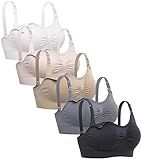 Lataly Womens Sleeping Nursing Bra Wirefree Breastfeeding Maternity Bralette Color Pack of 5 Size L