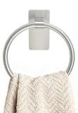 STWWO Hand Towel Holder for Bathroom, Brushed Nickel Towel Ring Adhesive