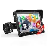 Wireless Motorcycle Apple Carplay,7 Inch Portable Motor GPS Navigation with Apple Carplay & Android Auto,Siri & Google Assistant, Anti-Glare/Bluetooth 5.2/ Voice Control/ IP69K Waterproof Touchscreen