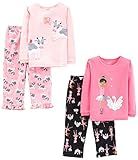 Simple Joys by Carter's Toddler Girl's 4-Piece Pajama Set Sleepwear, ballerina/Cows, 4T
