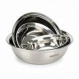 GEDO Stainless Steel 4 Piece Mixing Bowls Set, SUS316 Metal Nesting Bowls, Silver, Kitchen Food Prep Serving Bowls (7.07/8.64/10.21/11.79 in)