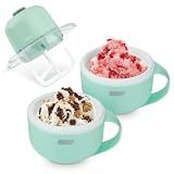 Dash My Mug Ice Cream Maker 2 Pack Bundle, Half-Pint Freezer Mugs, Aqua