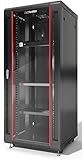 27U Wall Mount Server Rack Cabinet, 19” Locking Network Rack, 24” Deep, Glass Door, with Fan, PDU and Shelf