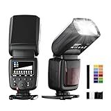 PHOTOOLEX Camera Flash for Canon Nikon Sony Panasonic Olympus Fujifilm Pentax Sigma Minolta Leica and Other SLR Digital and Digital Cameras with Single Contact Hot Shoe