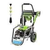 Greenworks Pro Brushless 3000 PSI (CSA Certified) 2.0 GPM Max / 1.1 GPM Electric Pressure Washer (Foldable Handles, Rugged Steel Frame, 25 FT Hose, 35 FT GFCI Power Cord)