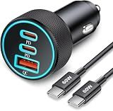 67W 3-Port Super Fast Type C Car Charger USB C for Samsung S26 S25 S24 S23