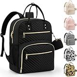Pritent Diaper Bag Backpack,Baby Essentials Diapers Bag with Pacifier Case,Multipurpose Stylish Large Capacity Travel Backpack for Baby Girl/Boy(M-Black)
