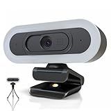 Svcouok W4 Autofocus Webcam, Compatible with Switch 2/ PC 2K 50fps QHD Dual Mic LED Lights USB Camera - 1080P 60 fps Pro Streaming