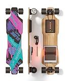 Electric Skateboard with 900W Motor & RGB LED, 37" Longboard with Remote Control, 4 Modes Max 16Mph, 9 Layers Deck, Electric Skateboards for Adults & Teens Effortless Commutes and Fun Rides