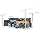 FLEXIMOUNTS 3x6 Overhead Garage Storage Adjustable Ceiling Rack, White