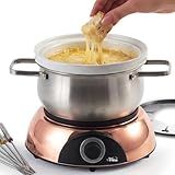 Artestia Electric Fondue Pot Set, 2.6QT, Adjustable Temperature Control, Removable Stainless Steel & Ceramic Bowls, 8 Color-Coded Forks, for Cheese, Chocolate, Broth & Hot Pot