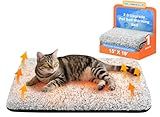 WanpeeGoo Self Warming Cat Bed, Heated Cat Bed, 2.0 Upgraded Thermal Foil Heating Pad, Plush Self-Heating Pet Mat for Crate, Floor, with Removable Washable Cover, Non-Slip, 15"x19"
