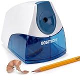 Bostitch Office Electric Pencil Sharpener for Classroom & Desk Use, Heavy-Duty Stall-Free Motor, High-Capacity Shavings Tray, Blue