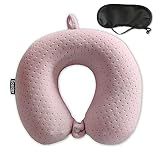 Gosider Neck Pillows for Sleeping, Memory Foam Travel Pillow, Pink