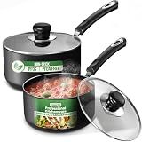 Utopia Kitchen Nonstick Saucepan Set with Lids 1 QT 2 QT Pots PFOS Free