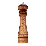 Gulex® Wood Pepper Grinder Pepper Mill,Adjustable Coarseness 8 Inch Wooden Peppermill, Ceramic Grinding Mechanism Salt Mill Refillable (1 pack) (Dark-1PC)