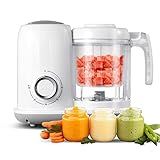 AMZBABYCHEF Baby Food Maker, 4 in 1 Baby Food Processor and Steamer, Puree Blender, Multifunctional Baby Puree Maker, Dishwasher Safe (White)