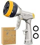 AUTOMAN Garden Nozzle Sprayer, High Pressure Spray Nozzle, 100% Metal Water Hose Nozzle, 7 Patterns Watering Nozzle, Heavy Duty Sprayer Garden Nozzle for Watering Plants & Lawns, Washing Cars & Pets