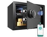 XDeer Smart Home Safe Biometric 𝟐𝟎 𝐋𝐁, 0.1s Quick Access Unlock with App/Fingerprint/Passcode/Key, Personal Safe for home, office,money, jewelry 1PCS - 0.78 Cubic Feet