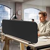 DECOLAB Desk Divider, Movable Desk Panel Privacy Partition for Home Office, Student, Classroom, Study, Free Standing, Scratch Resistance, 48"x18", Midnight