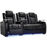 Weilianda Home Theater Seating, Top Grain Leather Movie Theater Chair