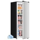 BANGSON 6.5 Cu.ft Upright Freezer for Apartment, Silver