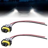 2 PCS H11 H9 H8 880 881 Female Adapter Wiring Harness Sockets Wire, Fog Light Connector Plug with Wire, Waterproof Pigtail Adapter Plug Replacement for Headlights Fog Lights High Low Beam Bulb