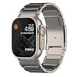 KORDIZ Titanium Watch Band T01 Max - Fits Apple Watch ULTRA 3 & ULTRA 2/1 (49mm) - Adjustable Titanium Apple Watch Band with Secure Clasp - Premium Color Matching Band (T01 Max | ULTRA Silver)