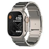 KORDIZ Titanium Watch Band T01 Max - Fits Apple Watch ULTRA 3 & ULTRA 2/1 (49mm) - Adjustable Titanium Apple Watch Band with Secure Clasp - Premium Color Matching Band (T01 Max | ULTRA Silver)