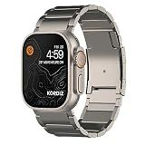 KORDIZ Titanium Watch Band T01 Max - Fits Apple Watch ULTRA 3 & ULTRA 2/1 (49mm) - Adjustable Titanium Apple Watch Band with Secure Clasp - Premium Color Matching Band (T01 Max | ULTRA Silver)