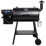 Z GRILLS ZPG-550B2 Wood Pellet Grill & Smoker with PID 2.1 Controller, 553 sq in Cooking Area, Meat Probe, Hopper Cleanout, 8 in 1 BBQ Grill Outdoor Auto Temperature Control, Black