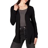 Amazon Essentials Women's Lightweight Long Sleeve Open-Front Cardigan Sweater (Available in Plus Size), Black, Large