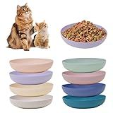 [8 Pack] Cat Dishes Whisker Friendly, Shallow Wide Pet Food and Water Bowl, Durable Wheat Straw Cat Bowls for Indoor Outdoor Cats
