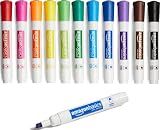 Amazon Basics Dry Erase Whiteboard Markers, Chisel Tip, Low-Odor, Assorted Colors, 12-Pack, Erase Easily