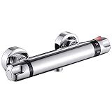 Bathroom Thermostatic Shower Mixer Wall Mount Hot Cold Water Showering Faucet Temperature Control Valve