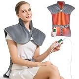 Electric Heating Pad for Neck Back Shoulder Pain Relief, 25"x37" Large Full Body Weighted Heated Pad for Menstrual Cramps - 5 Heat Levels/Snug Fit, Birthday Gifts for Women Men Mom Dad Elders