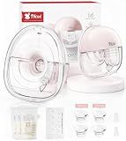 NCVI Wearable Breast Pump for Moms, <42dB for Office, Home, Travel (Pink)