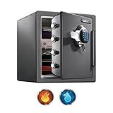 SentrySafe Waterproof and Fireproof Alloy Steel Digital Safe Box for Home with Code Button Keypad, 1.23 Cubic Feet, 17.8 x 16.3 x 19.3 Inches (exterior), SFW123GDC
