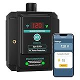 WiFi Whole House Surge Protector,108,000 Amps/Phase, 2820 Joules (Total), Thermally Protected Metal Oxide Varistors,Surge Times,Check Surge Times and Voltage by Smart Phone