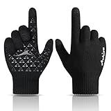 Achiou Winter Gloves, Glove for Men Women, Upgraded Touch Screen Texting Warm Running with Thermal Soft Knit Lining