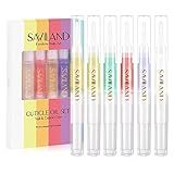 SAVILAND Natural Cuticle Oil Pen: 6PCS Revitalizing Cuticle Oil for Nails with Vitamin E Repaired Cuticles Overnight Cuticle Softener Nail Strengthener Protector for Damaged Skin Thin Nail
