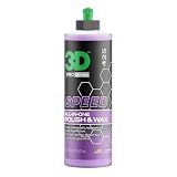 3D Speed All-In-One Polish & Wax – Scratch & Swirl Remover, Clear Coat Safe Paint Sealant – High Gloss Finish, Easy Application – 16oz – Made in USA