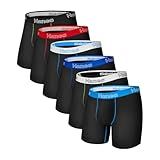 Hanes Men's Boxer Cotton Stretch Moisture-Wicking Multi-pack Underwear Brief, Black - 6 Pack, X-Large
