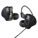 CCZ BC04 PRO in Ear Monitor Headphone, IEM for Gaming, Heavy Deep Bass Wired Earbuds in Ear Headphones,1BA 1DD Noise Cancelling Ear buds with 5N OFC Cable for Singer Musician (without mic,Matte Black)