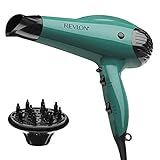 REVLON Volume Booster Hair Dryer with Diffuser | Voluminous Lift and Body | 1875W Blow Dryer with Ionic Technology for Salon Styled Finish with Less Frizz (Green)