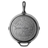 Lodge 12 Inch Cast Iron Skillet – Pre-Seasoned Frying Pan with Teardrop Handle – Oven, Stovetop, Grill & Campfire Use – Made in USA – Non-Toxic, Even-Heating Cookware – 250th Anniversary Logo