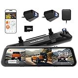 WOLFBOX G900 Tripro Bumper Version 3 Channel 4K Mirror Dash Cam, STARVIS 2 IMX678 Night Vision, 4K+2.5K+1080P Front and Rear Bumper Dash Cam, 5.8GHz WiFi, Voice Control, Includes 256GB Card & GPS