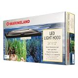 MarineLand LED Aquarium Hood 24 in x 12 in, Hinged Fish Tank Cover